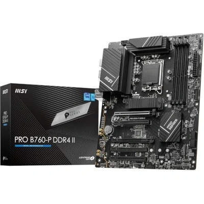 Image of MSI PRO B760 P DDR4 II Motherboard, ATX Supports Intel 14th, 13th &amp; 12th Gen Core Processors, LGA 1700 Memory Boost 5333+MHz/OC, PCIe 4.0 x16 Slots, M.2 Gen4 2.5G LAN Black