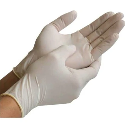 Image of 100 (1 Box) x Latex Powder Free Gloves Disposable Food Medical Garages etc. (SMALL)