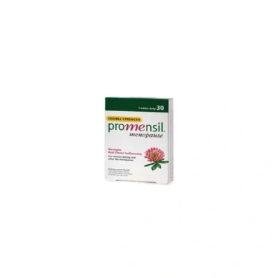 Image of Promensil Menopause Double Strength Hot Flushes Night Sweats 80mg Red Clover Isoflavones Phytoestrogens 30 Tablets