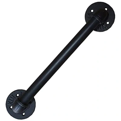 Image of Gorssen Handrail for Stairs,Black Wrought Iron Indoor Outdoor Handrail, Safety Non Slip Stair Elderly Children&#039;s Bathroom Toilet Handrail,60cm