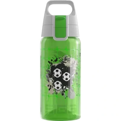 Image of SIGG Kids Water Bottle Viva One Football Suitable For Carbonated Beverages Leakproof Dishwasher Safe BPA Free Sports &amp; Bike Green 0.5L