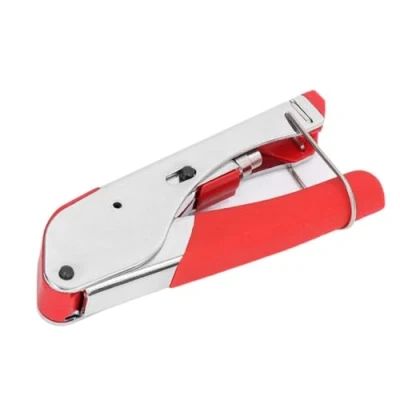 Image of Coax Cable Crimper, F Type Compression Crimping Tool, Coaxial Stripper for Connector RG59/6/58, Waterproof RG59 RG6 Hand Crimper Tool