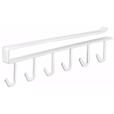Image of Yamazaki 7117 TOWER Under Shelf Tool Hanger, white, Steel, Minimalist, 1.5 x 26 6.5 cm