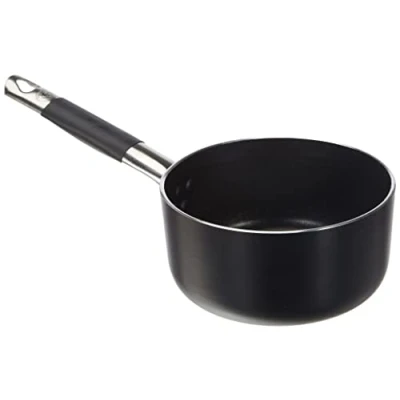 Image of Pentole Agnelli Aluminium Black 3 Mm. Deep Casserole With Tubular Handle In Steel Cool, 1.7 Litre