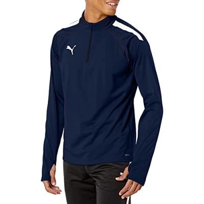 Image of PUMA Men&#039;s TeamLIGA 1/4 Zip Top, Peacoat White, XL