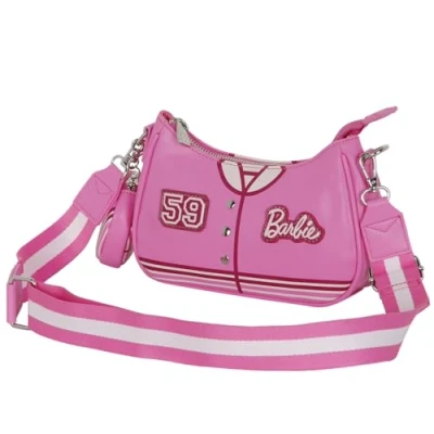 Image of Karactermania Barbie Varsity Fancy Bag 2.0, Pink, 21 x 8 cm