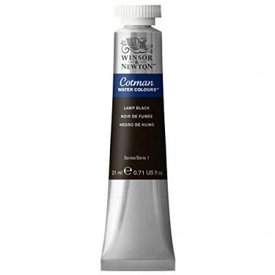 Image of Winsor &amp; Newton Cotman 21 ml Water Colour Tube Lamp Black