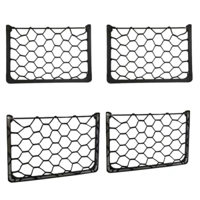 Image of 4pcs Campervan Storage Nets Large Size Car Elastic String Mesh Net with Metal Frame for Motorhome Caravan T4 T5 T6 Van Storing Phone/Water Bottle/Toiletry Accessories