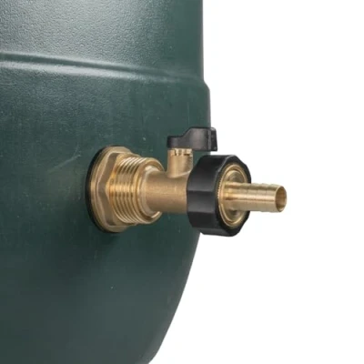 Image of 3/4&quot; Water Butt Replacement Faucet Brass Metal Lever Tap with UK Bib Outlet &amp; Hose Barb Adapter,Quick Connect Garden Hosepipes (Brass Valve 1/2 Barb)
