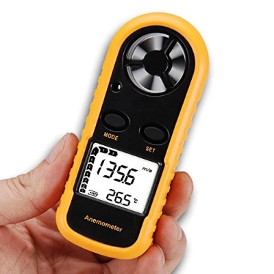 Image of RGBS Anemometer Digital LCD Wind Speed Meter Gauge Air Flow Velocity Measurement Thermometer with Backlight for RC Drones Helicopter Windsurfing Kite Flying Sailing Surfing Fishing etc.