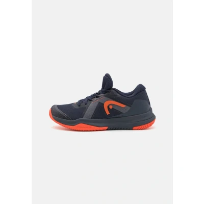 Image of Head Sprint PRO 4.0 Junior Unisex Multicourt tennis shoes for kids, Size: 3, Dark blue/red Textile/synthetics