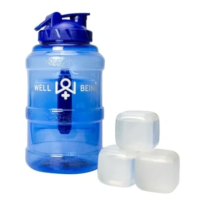 Image of Well Being Giant 2.5 Litre 4 Pint BPA Free PET Water Bottle &amp; Reusable Ice Cubes