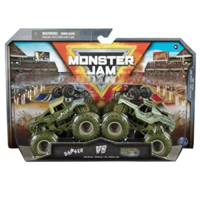 Image of Monster Jam 2024 Series 30 1:64 Diecast Truck 2 Pack, Shaker vs Soldier Fortune