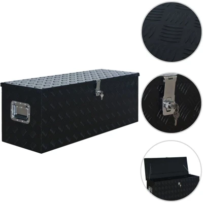 Image of vidaXL Aluminium Box 1085x370x400 mm Black