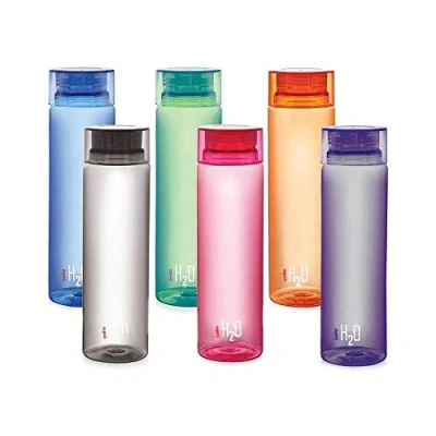 Image of Cello H2O Unbreakable Bottle, 1 Litre, Set of 6