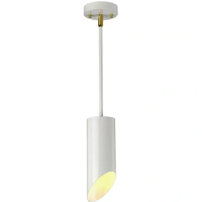 Image of Quinto 1 Light Pendant White Aged Brass, E27