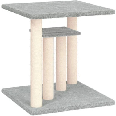 Image of vidaXL Cat Scratching Posts with Platforms Light Grey 50 cm