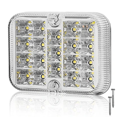 Image of AGRISHOP 1piece 12/24V LED Rear Trailer Reverse Light White,19leds Lamps Reverse,LED Tail Waterproof for RV Caravan Tractor Truck Van Lorry E mark
