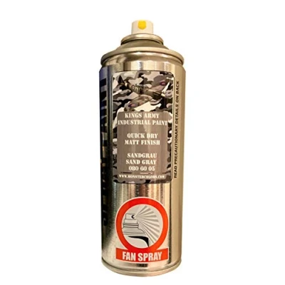 Image of Kings Army Sandgrau Sand Grey Ral Colour 0806005 Acrylic Military Matt Spray Paint 400ml Vehicle Paint, Airsoft, Paintball, Model Maker Fishing, Wargames Miniature Modelling