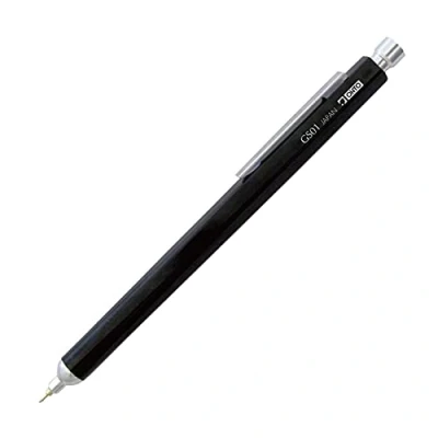 Image of Ohto Aluminium Ballpoint Pen Needle Point GS01 S7 0.7 mm Soft Ink (Black)