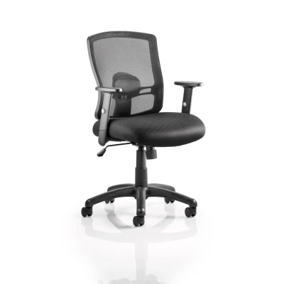 Image of Portland Task Operator Chair Mesh Back with Height Adjustable Arms Black Airmesh Seat