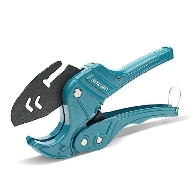 Image of Libraton PVC Pipe Cutter, Plastic Cutter 42mm, Cutting Tool with Ratchet Drive for PEX, PVC, PPR Hoses and Plumbing