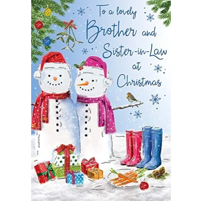 Image of Regal Publishing Traditional Christmas Card Brother &amp; Sister in Law 9 x 6 inches