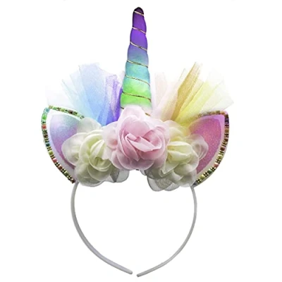 Image of LED Unicorn Headband Flashing Rainbow Multi Colour One Size Fits Most