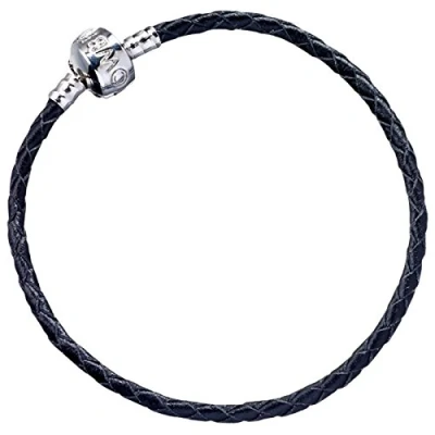 Image of Leather Harry Potter Charm Bracelet For Slider Charms, Silver, 17cm