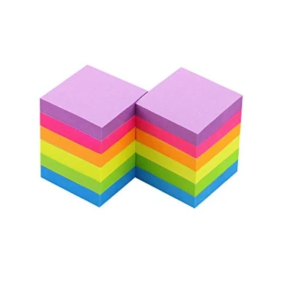Image of Early Buy 2x2 Sticky Notes with 6 Bright Color Self Stick 12 Pads/Pack, 100 Sheets/pad