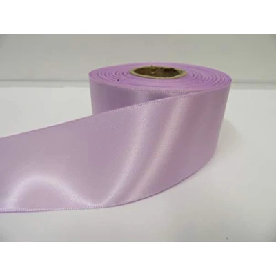 Image of 2 metres of 50mm Satin Ribbon Lilac Light Purple Double Sided 5cm 2&quot; Inch
