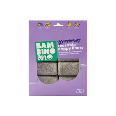 Image of Bambino Mio, Revolutionary Reusable Nappy Liners Washable Liners, Eco Friendly and Chemical Free, Pack of 8 Packaging May Vary