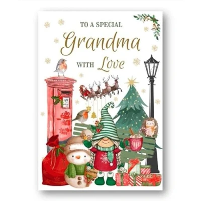Image of Second Ave Grandma Christmas Winter Postbox Xmas Holiday Festive Greetings Card