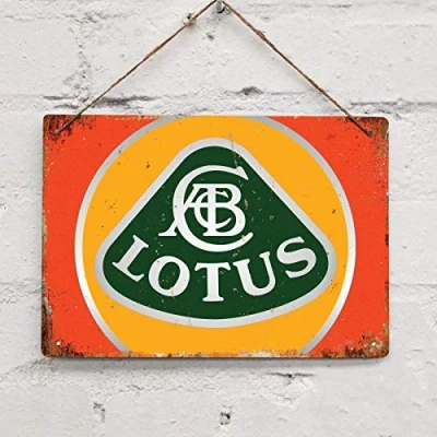 Image of BDTS Lotus Car Vintage Tin Sign Metal Decor Wall 8X12 inches