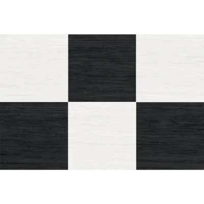 Image of FloorPops Chris Loves Julia 12 in by Lawrence Black Peel and Stick Floor Tiles, FP5059