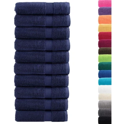 Image of vidaXL Premium Hand Towels SOLUND 10pcs Navy Blue 50x100cm 600gsm