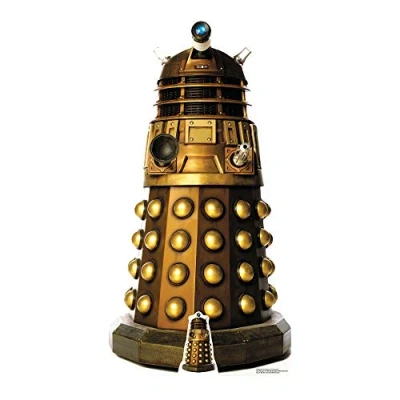 Image of STAR CUTOUTS SC12 Dalek Caan Cardboard Cutout Fun for Doctor Who Fans, The Home, Birthdays, Metallic Gold,173 cm
