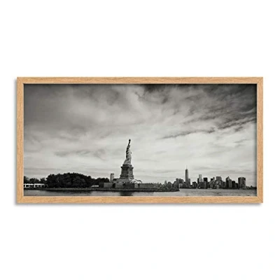 Image of Wee Blue Coo Statue Liberty New York Long Panel Framed Wall Art Print