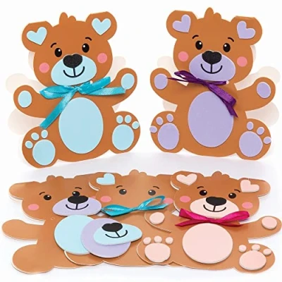 Image of Baker Ross Love Bear Mix and Match Kits Pack of 6, Art Supplies for Children Card Making Activities (FC416), Assorted