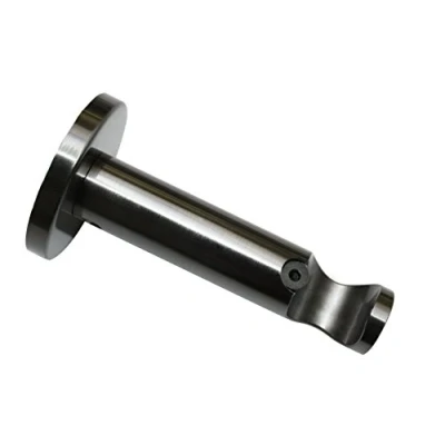 Image of GARDINIA Bracket with Mounting Plate for Curtain Rods, 1 Rod Holder, Open, Kit Included, Chicago Series, 20 mm Diameter, Titanium