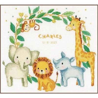 Image of Vervaco Jungle Animals Counted Cross Stitch Kit