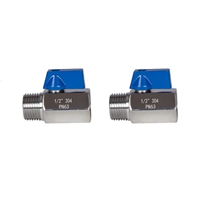 Image of JIVTO Stainless Steel Mini Ball Valve 1/2&quot; BSP,Male to Female,Shut Off (Pack of 2)