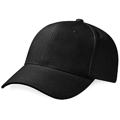 Image of Beechfield Pro style heavy brushed cotton cap in Black