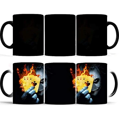 Image of Hosoncovy Ceramic Clown Coffee Mug Color Changing Hot Heat Sensitive Tea Drink Cup Milk