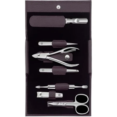 Image of Zwilling, Classic, INOX, 97646 008 0 Case with Press Stud Fastener, Cow Leather, 7 Pieces, Purple