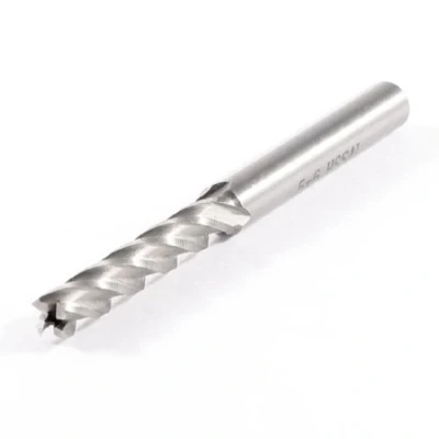 Image of sourcingmap 5x6x30x68mm Helical Groove 4 Flutes HSS AL Cutter End Mill Gray