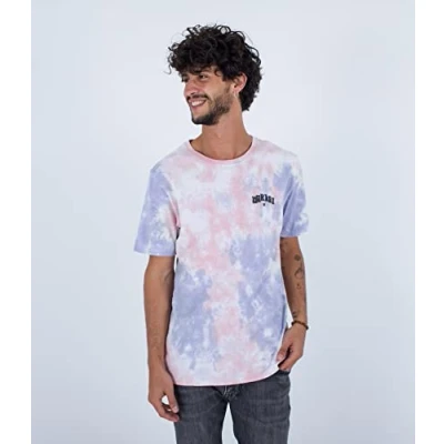 Image of Hurley Men&#039;s Evd Tie Dye Groove S/S T Shirt, Flamingo, S