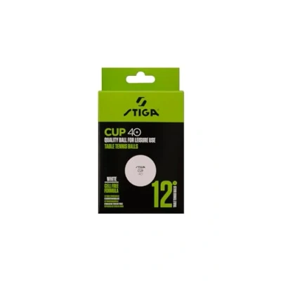 Image of Stiga Table Tennis Balls Cup 40+ ITTF Approved Pack of 12 White