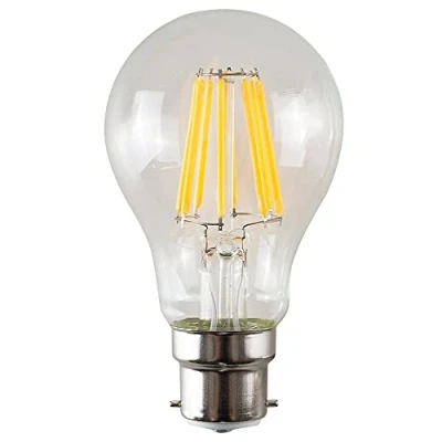 Image of DECK INN Pack of 2 LED Filament 4W BC B22 GLS Bulb Equivalent to 40W Incandescent Bayonet Cap Warm White 2700K,470 Lumens Non Dimmable [Energy Class A+]
