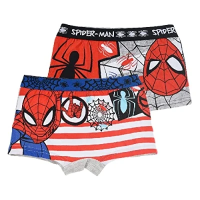 Image of Spiderman 2 Pack Boys Boxers (Grey/Red, 6 8 Years)